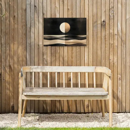 Maan - Cirkel - Goud Tuinposter op houten frame 2 cm dik klein -sfeer4