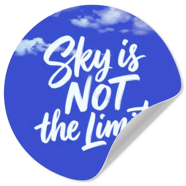 Behangcirkel - Sky is not the limit - Blauwe lucht - Wolken