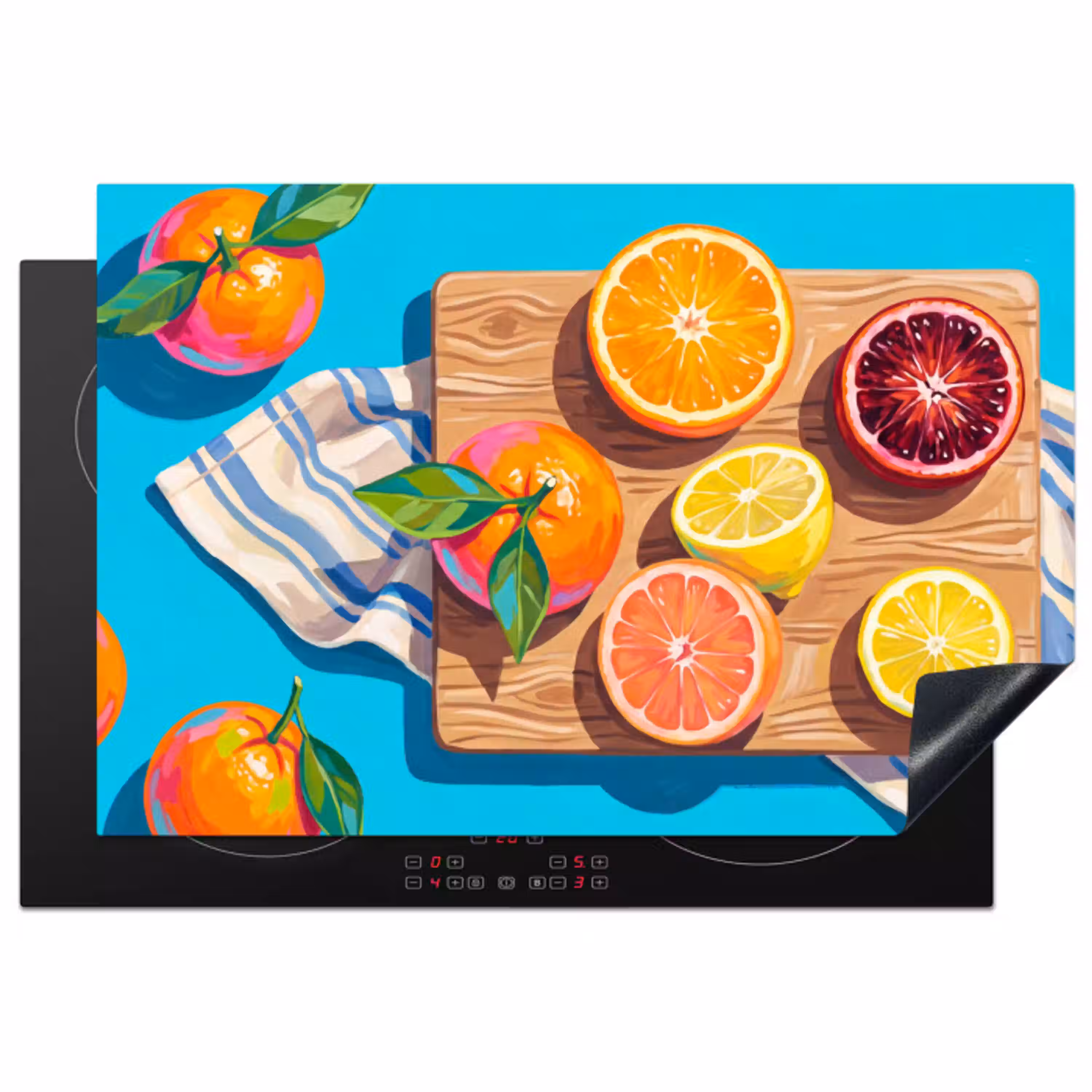 Fruit - Snijplank - Blauw Inductie beschermer vinyl 3mm klein -3d
