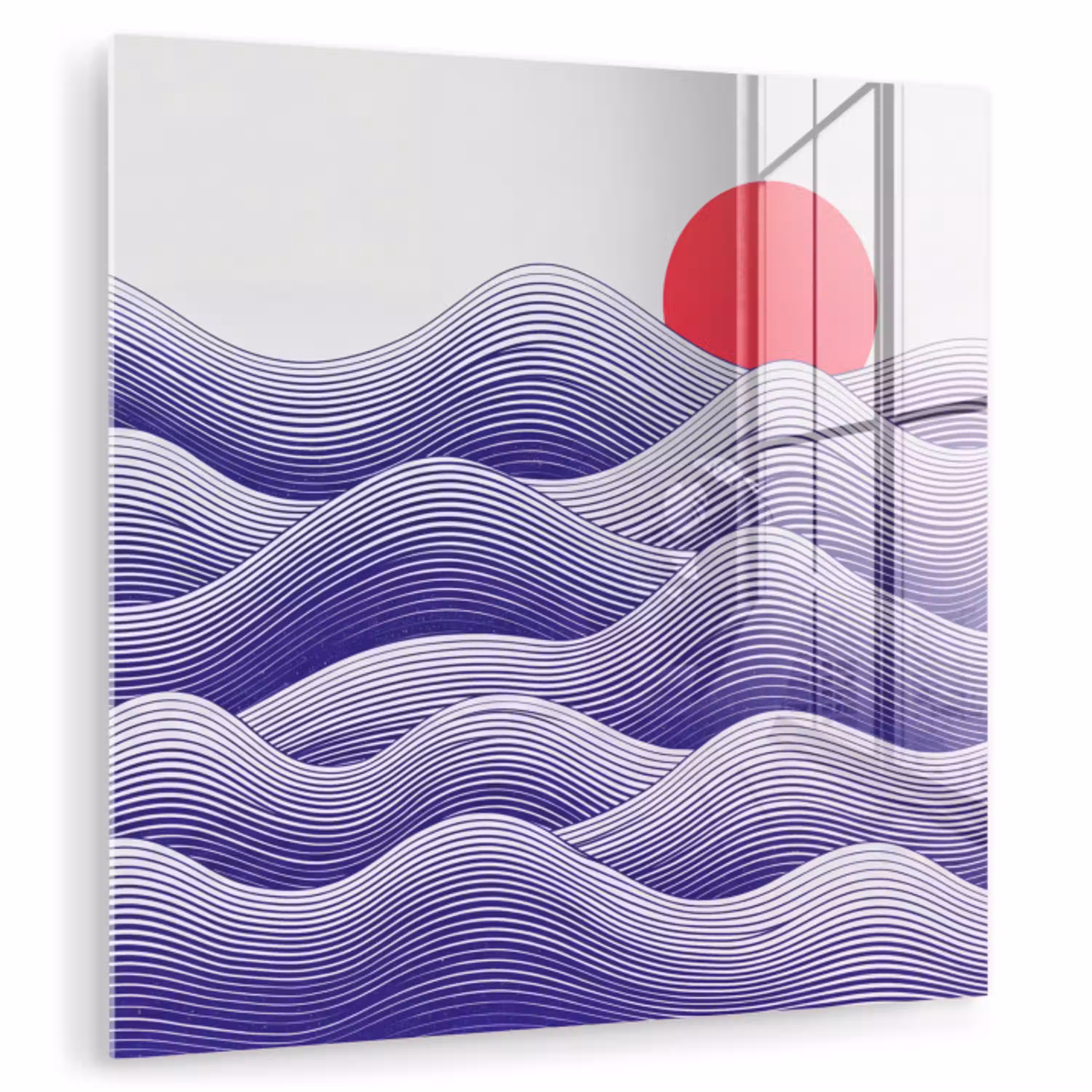 Golven - Zon - Natuur - Abstract - Rood plexiglas 5mm klein -zzzproduct_nieuw