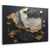Kunst - Goud - Zwart - Modern - Abstract Textielframe zwart klein -3d