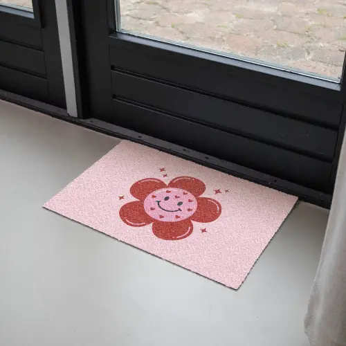 Bloem - Roze - Hartjes Deurmat klein -sfeer2