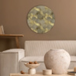 Modern - Geometrisch - Goud Akoestische PET Vilt - Rond klein 838 -sfeer1