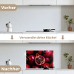Granaatappel - Rood - Fruit keuken achterwand spatscherm klein -voor_na_DE