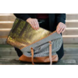 Zonlicht - Bospad - Bomen laptophoes neopreen klein -tas