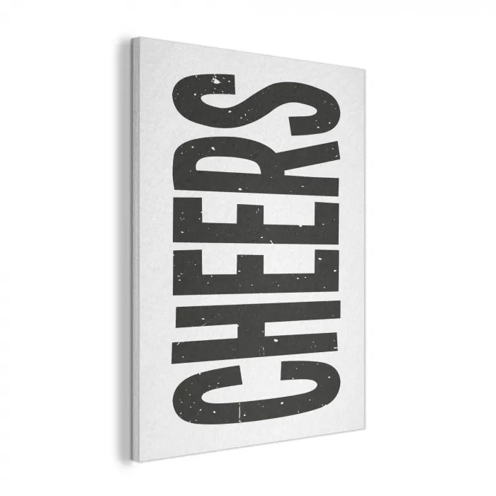 Retro - Cheers - Zwart - Decoratie PET vilt klein -3d
