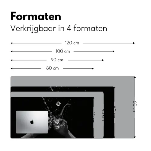 Whickyglazen - Ijs - Spetters - Zwart Muismat XXL klein -sfeer5