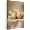 Bloemen - Eieren - Geschilderd Tuinposter op houten frame 2 cm dik klein -3d