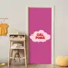 Girl power - Wolk - Roze deurposter klein -sfeer4