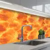 Bliksem - Storm - Oranje keuken achterwand 2 middel 871 -3d_schuin