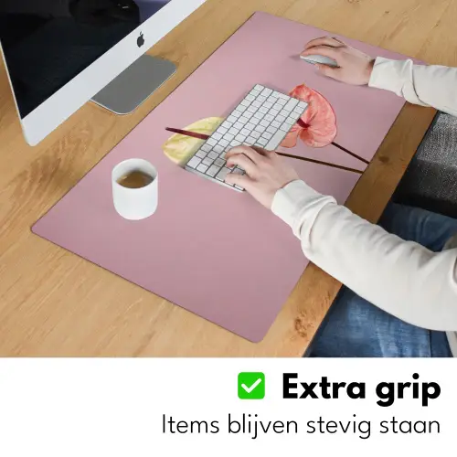 Bloemen - Anthuriums - Geel - Roze Muismat XXL klein -sfeer3
