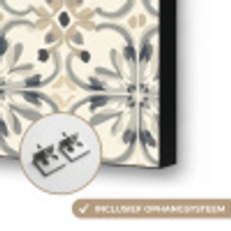 Floraal - Patroon - Kleurrijk Textielframe zwart klein 947 -USP_ophangsysteemNL