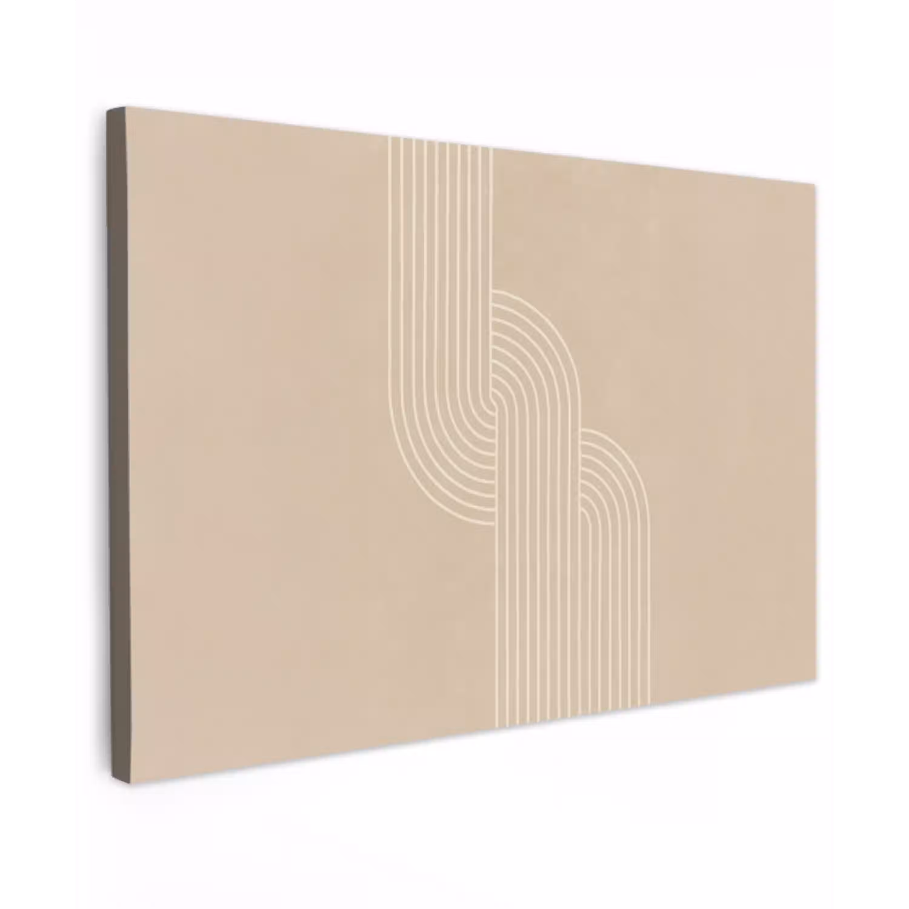 Parallelle lijnen - Lichte textuur - Beige canvas 2cm klein -z3d