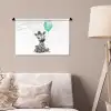 Zebra - Baby dier - Blauwe ballon Wandkleed katoen klein -sfeer4