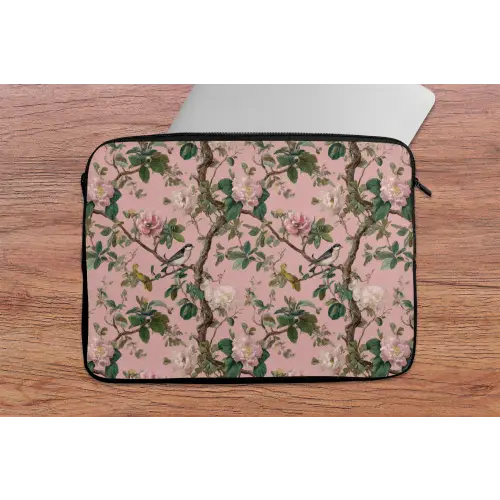 Pioenrozen - Botanisch - Vogel laptophoes neopreen klein 279 -tafel