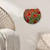 Bloemen - Klaprozen - Natuur - Rood Wandcirkel kunststof plaat 5mm dik klein -sfeer5