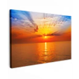 Zonsondergang - Zee - Lucht - Oranje - Horizon - Water canvas 2cm klein -z3d