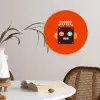 Robot - Vormen - Gezicht - Oranje - Jongens - Kinderen Wandcirkel kunststof plaat 5mm dik klein -sfeer4