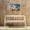 Klaprozen in tegenlicht Tuinposter op houten frame 2 cm dik klein -sfeer4