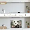 Panda - Dieren - Bloemen - Planten keuken achterwand spatscherm klein -voor_na_NL