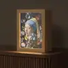 Meisje met de parel - Johannes Vermeer - Bloemen Light Box met kabel (Tafellamp) klein -z3d_website