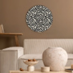 Modern - Abstract - Zwart Akoestische PET Vilt - Rond klein 838 -sfeer1
