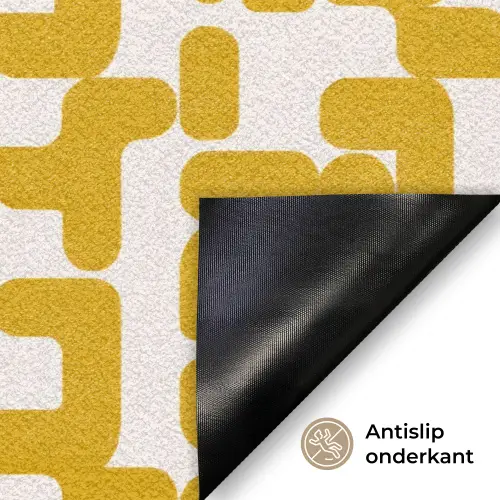 Geel - Beige - Patroon Deurmat klein 898 -antislip_NL