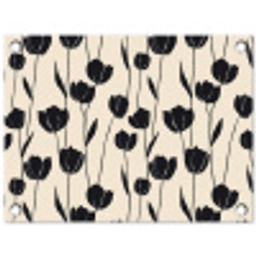 Tulpen - Patroon - Zwart tuinposter los doek klein 239 -3d