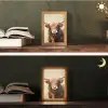 Kerst - Schotse Hooglander - Bruin - Krans Light Box met kabel (Tafellamp) klein -sfeer3