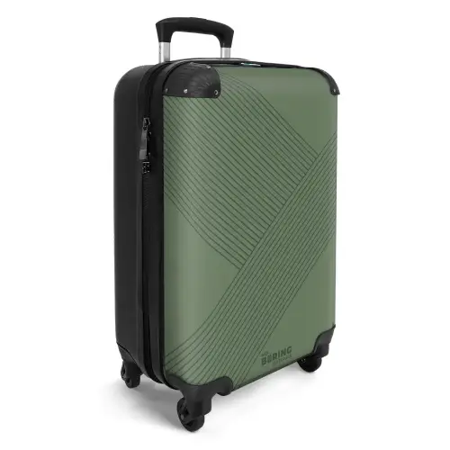 Minimal - Kruisende lijnen op Grijsgroen NBS - Handbagage koffer - Unisex middel -productfoto_3d