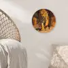 Tijger - Geschilderd - Oranje - Penseelstreken Wandcirkel plexiglas klein -sfeer5