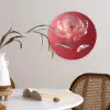 Sierlijk - Bloem - Roze - Glazen Wandcirkel plexiglas klein -sfeer4