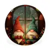 Gnooms - Kerst - Raam - Kleurrijk Wandcirkel aluminium klein -3d