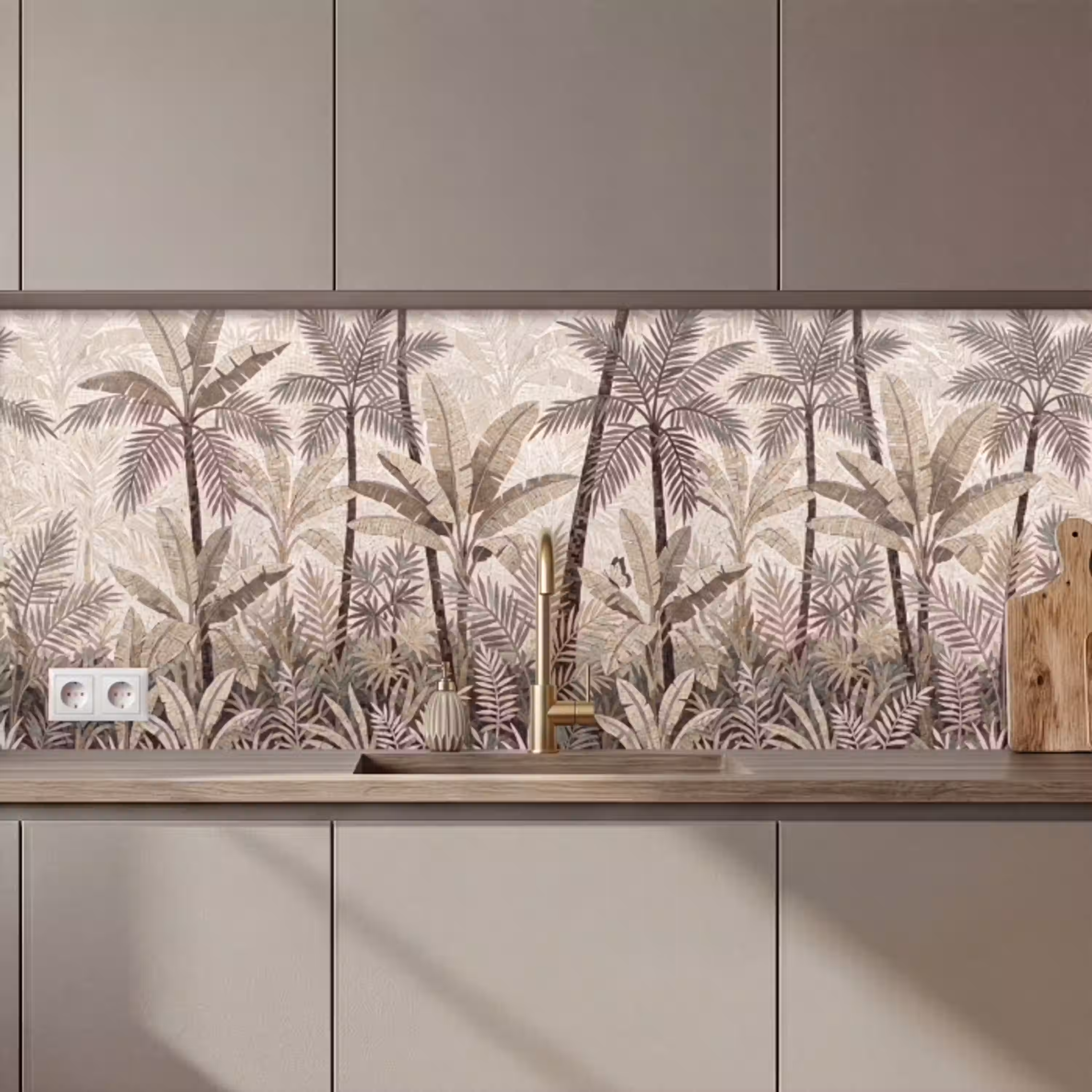 Natuur - Bladeren - Landschap - Mozaïek - Beige keuken achterwand 2 middel zz_3dshopping