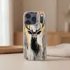 Abstract - Hert - Gewei - Goud Telefoonhoesje iPhone 17 Pro klein -sfeer2