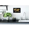 Wereldkaart - Pasta - Zwart Muursticker klein -keuken