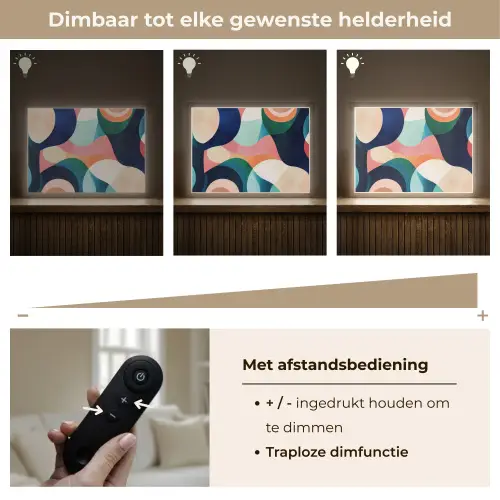 Abstract - Blauw - Roze Light Box met batterij (Wandlamp) middel -USP_dimbaarNL