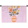 Vaas - Gestreept - Bloemen - Oranje Wandkleed katoen klein -zz3d