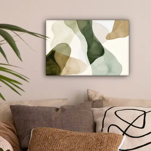 Japandi - Abstract - Groen canvas 2cm klein -sfeer1