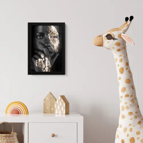 Vrouw - Goud - Zwart - Schmink - Luxe fotolijst zwart zonder passe partout klein -usfeer4_kinderkamer