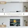 Zee - Zon - Golven - Rotsen keuken achterwand spatscherm klein -voor_na_NL