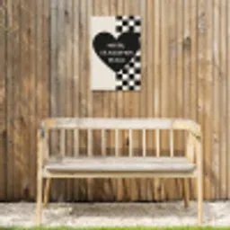 Liefde - Beige - Race Tuinposter op houten frame 2 cm dik klein -sfeer4