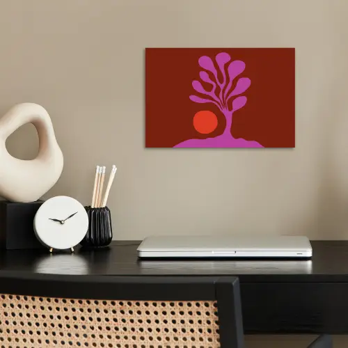 Boom - Paars - Cirkel - Vloeiend poster papier klein -sfeer1