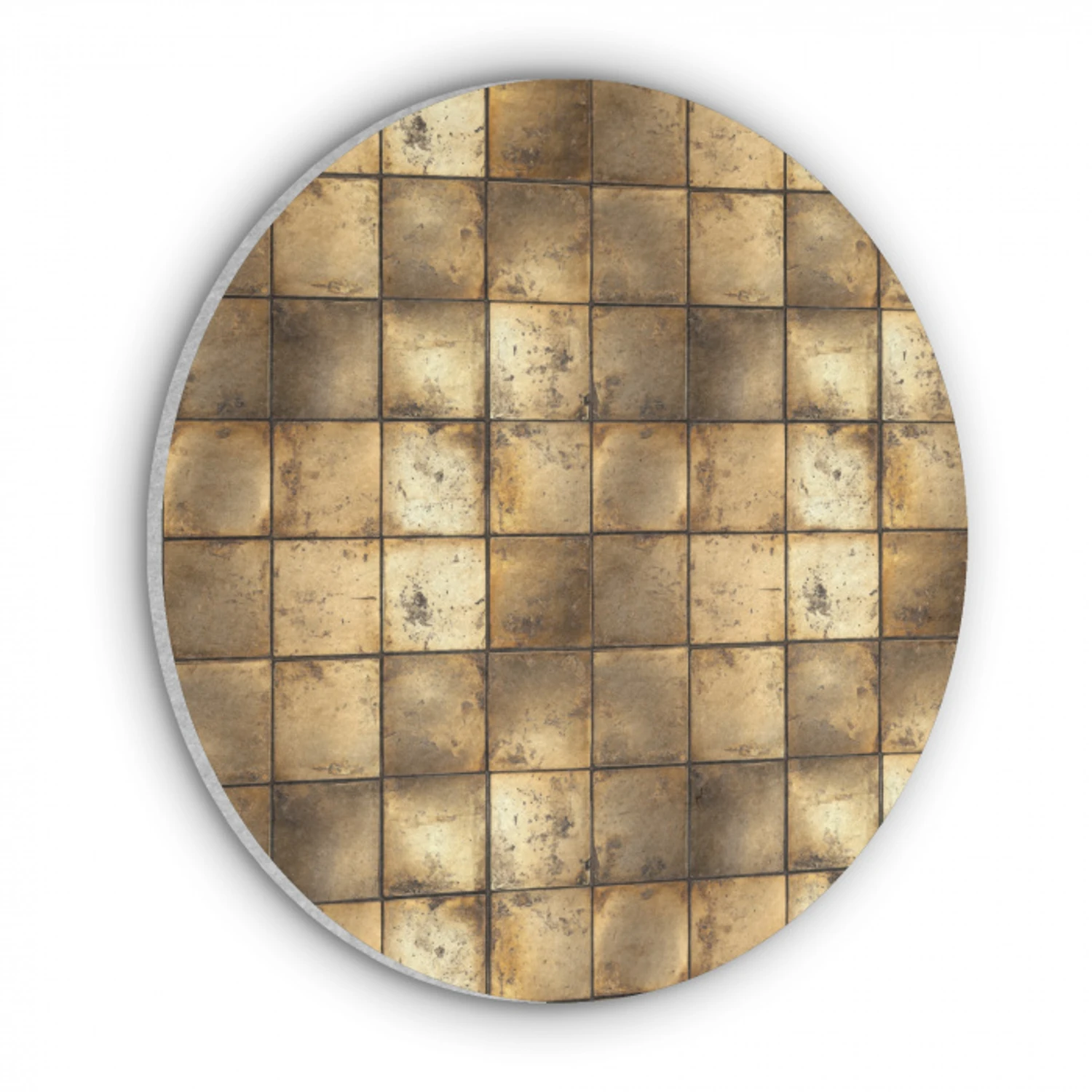 Geometrisch - Tegels - Goud Akoestische PET Vilt - Rond klein 838 -3d