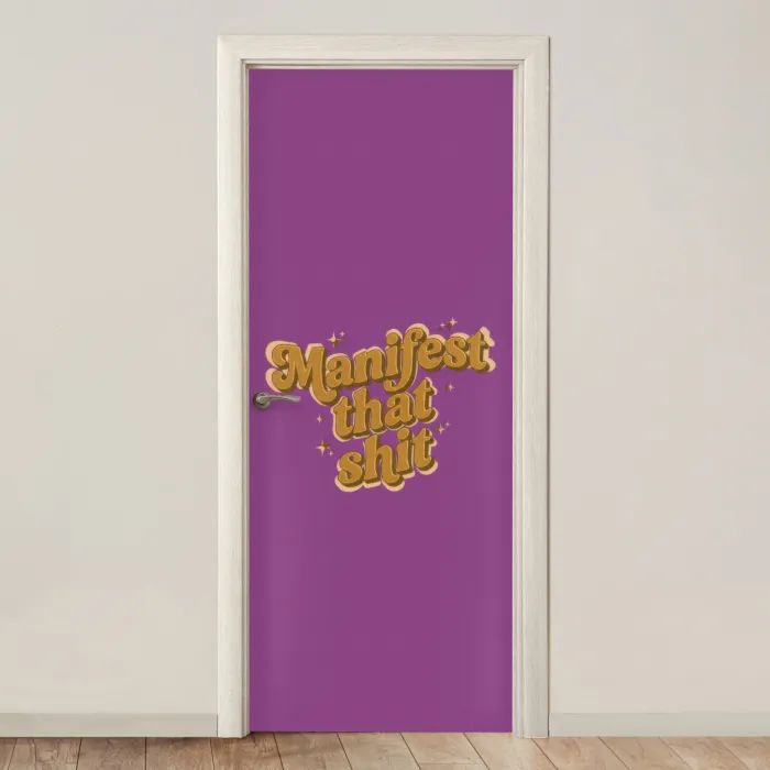 Manifest that shit - Paars - Glitter deurposter klein -3d_beige