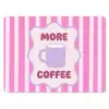 More coffee - Roze - Paars - Strepen - Mok muismat rubber klein -3d