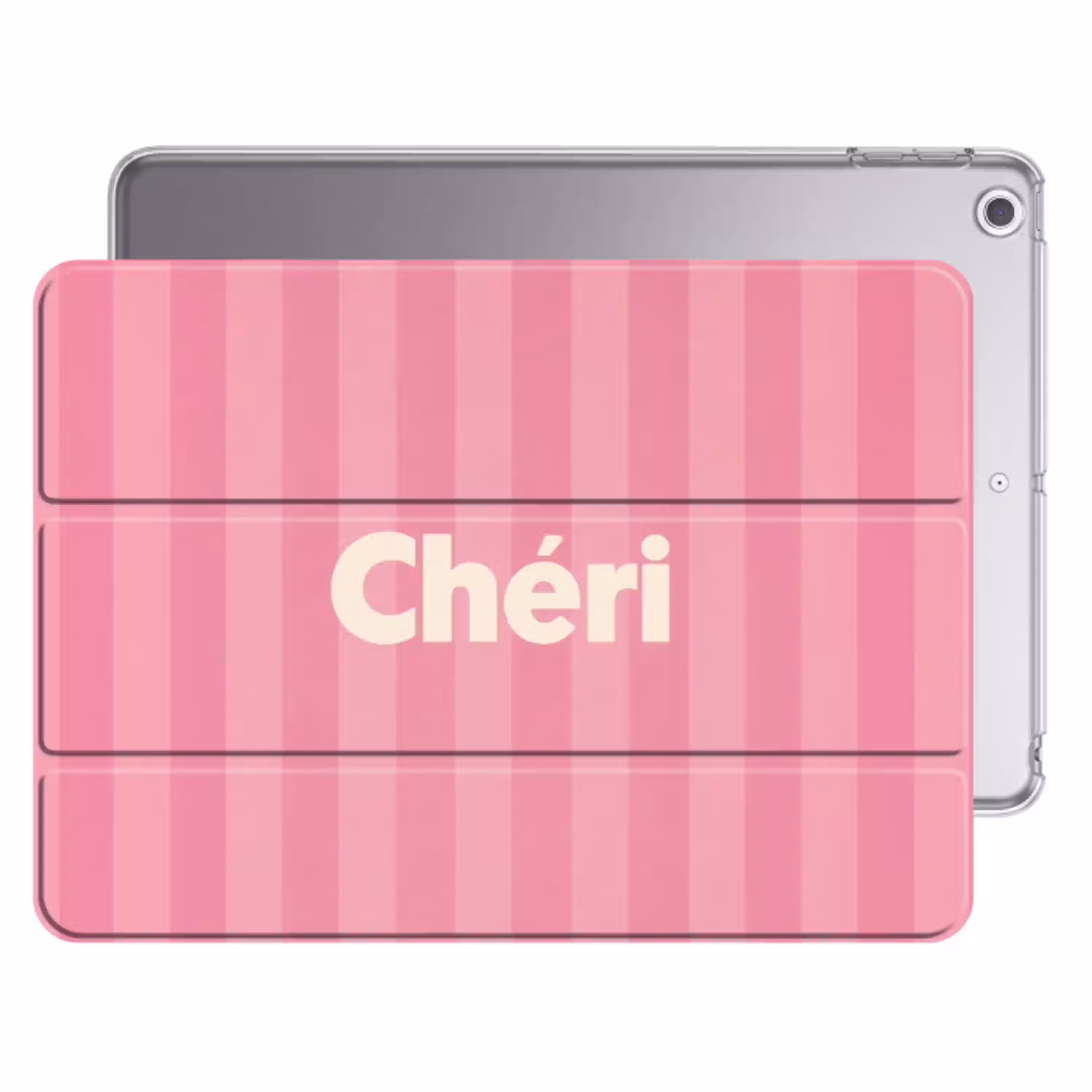 Gestreept - Roze - Chéri Apple iPad 2017 middel -threedimensional_3d_global