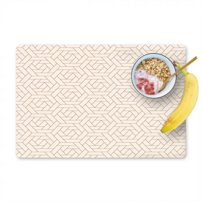 Patroon - Beige - Lijnen - Bruin Placemat vinyl groot 368 -zzzproduct_Kitchenyeah-website