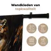Luipaard - Oranje - Wit - Gras Wandkleed katoen klein -sfeer2