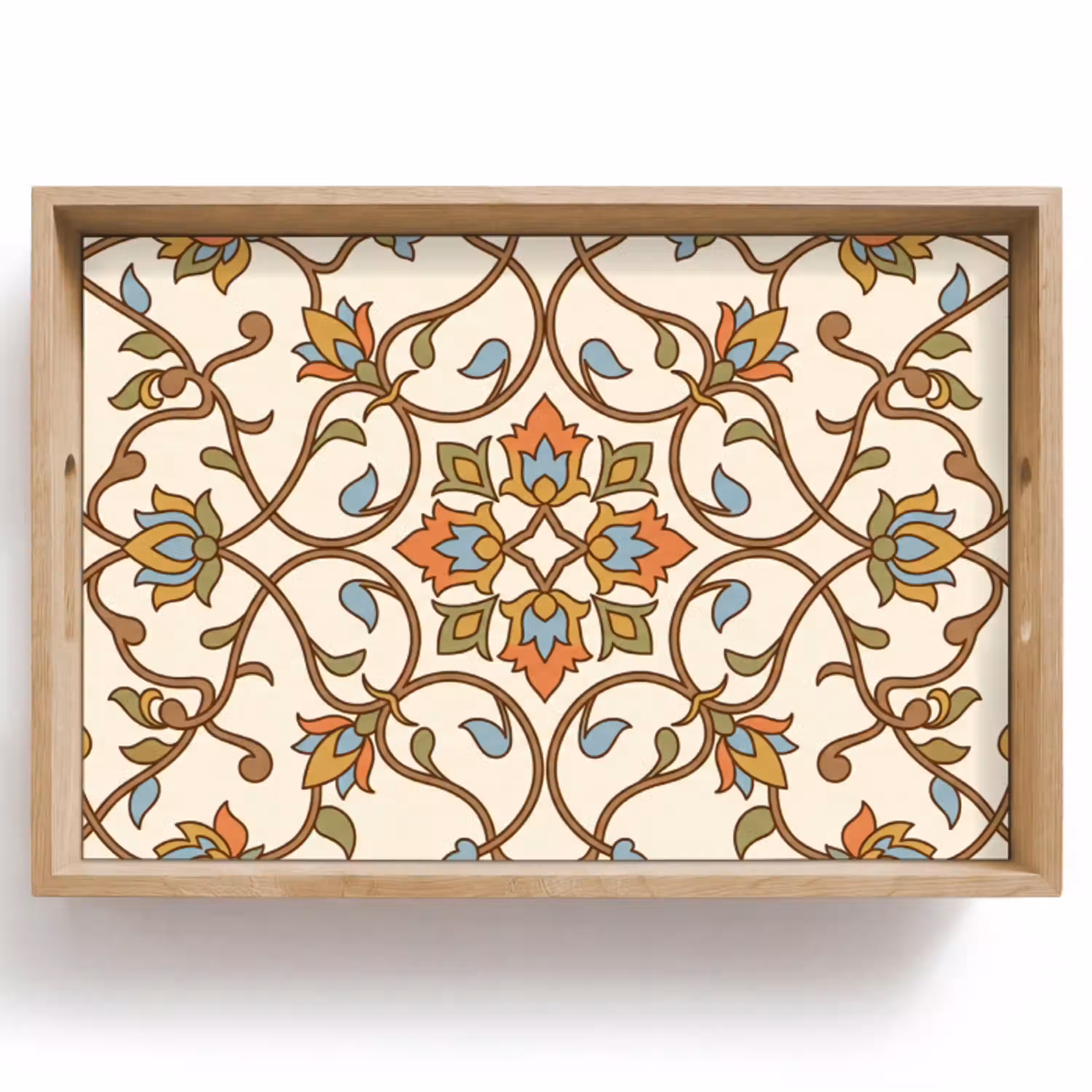 Patroon - Bloemen - Ornament - Kleurrijk Dienblad Rechthoek middel -z3d_shopping